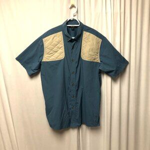Guide Series Shirt Mens Size Large Hunting Fishing Quilted Shoulders Blue Beige